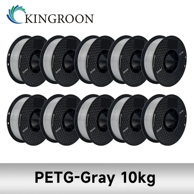 KINGROON 10KG PLA/ ABS/ PETG Filament 1.75mm Black White Gray , Wholesale 10 Rolls PLA ABS PETG Plastic For 3D Printer