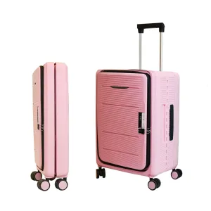 Kuber Industries 20inch Lightweight Collapsible Cabin Trolley Bags with 360 Degree Wheels | Expandable Carry-On Cabin Luggage Suitcase | Lock Foldable Bag for Travel | USHA20P-Rose Pink