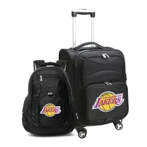 LA Lakers Spinner Carry-On Luggage and Backpack Set