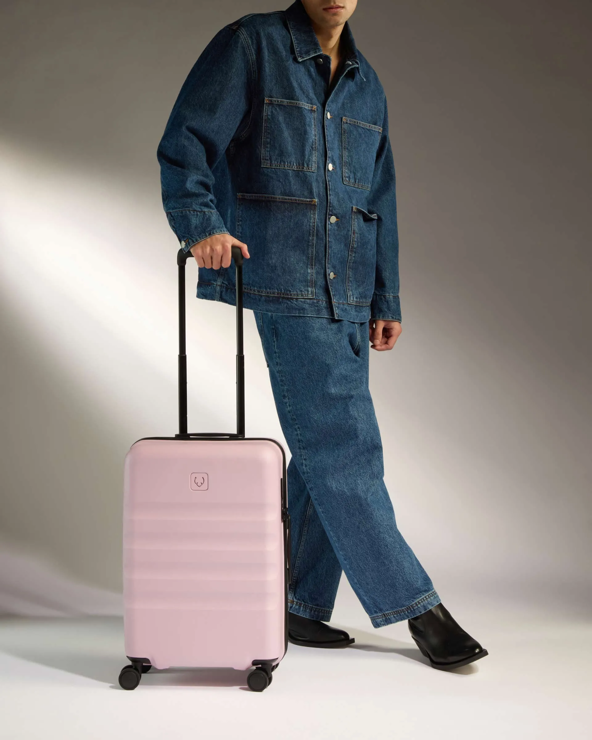 Large Cabin Suitcase in Moorland Pink - Icon Stripe