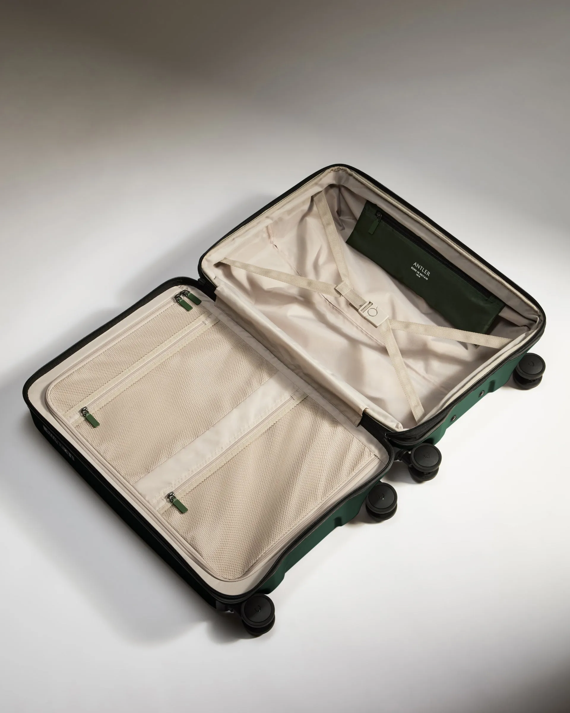 Large Cabin Suitcase Set in Antler Green - Icon Stripe