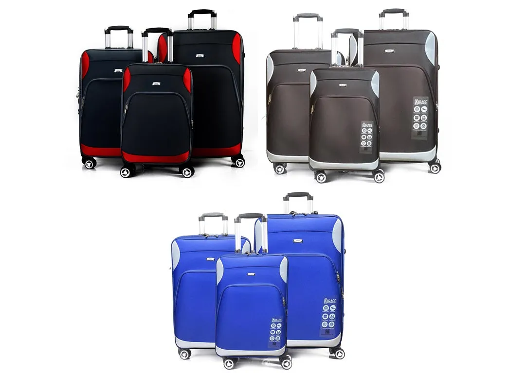 Letty Soft Shell Lightweight Expandable 360 Dual Spinning Wheels Combo Lock 28", 24", 20" 3 Piece Luggage Set