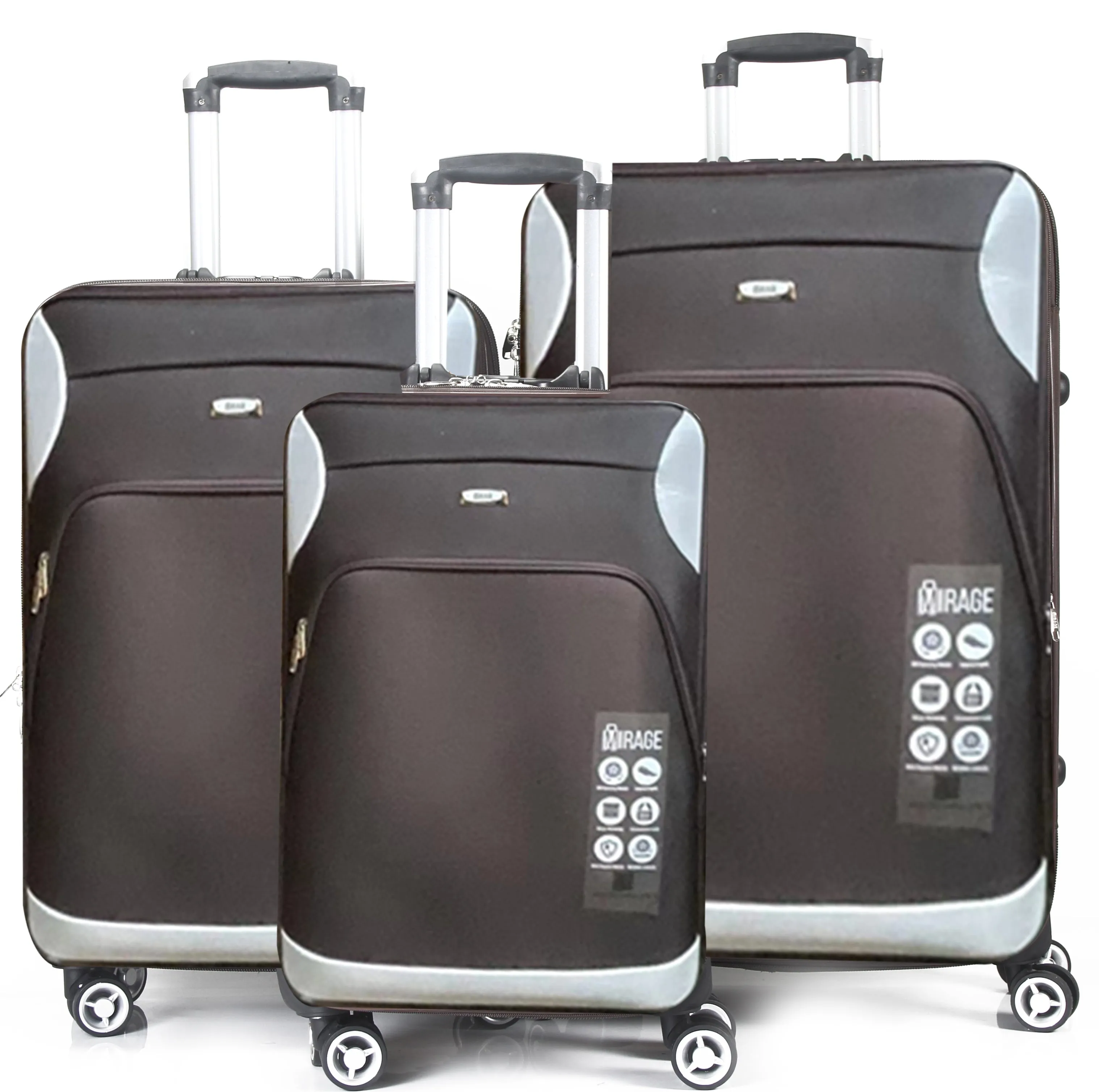 Letty Soft Shell Lightweight Expandable 360 Dual Spinning Wheels Combo Lock 28", 24", 20" 3 Piece Luggage Set