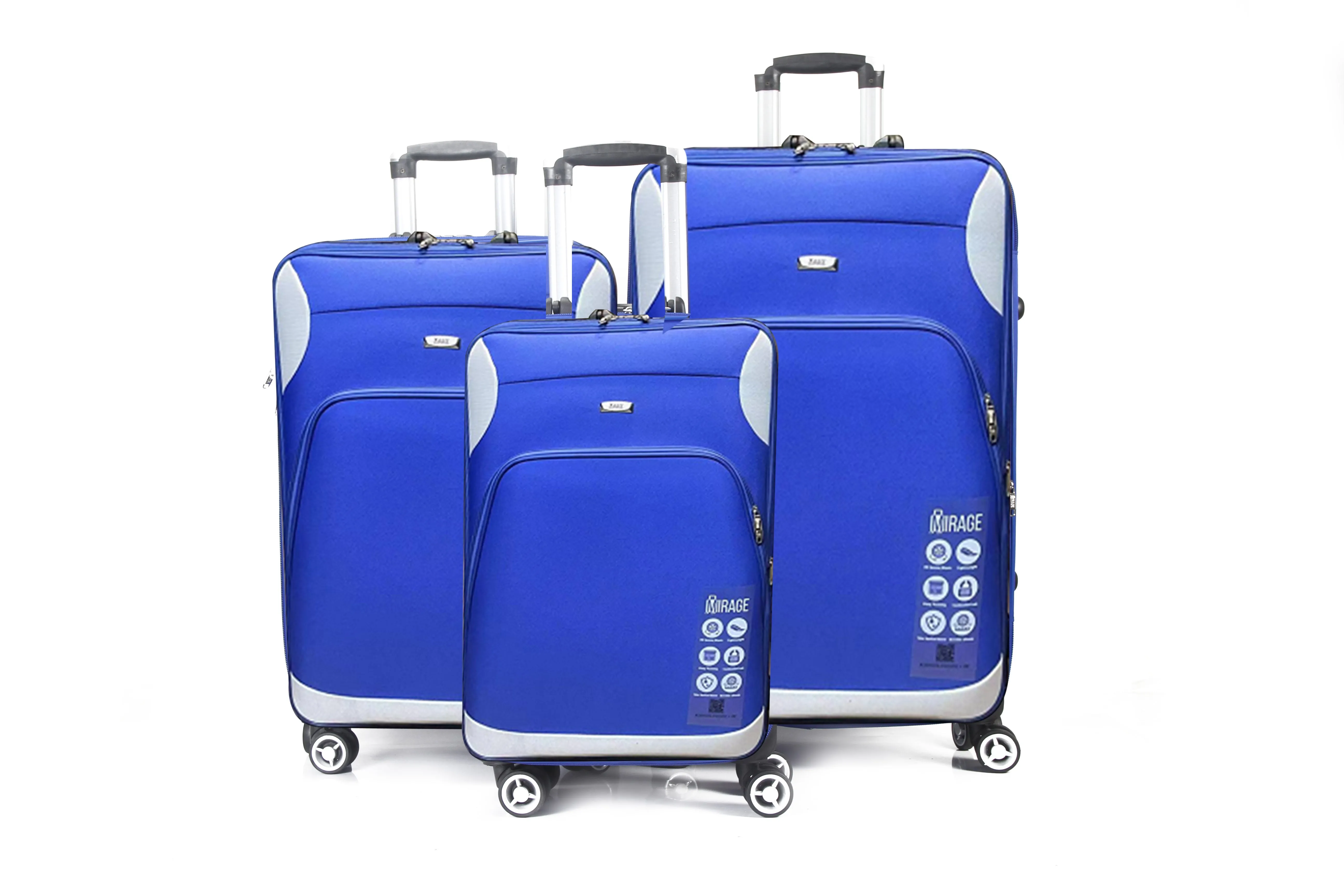 Letty Soft Shell Lightweight Expandable 360 Dual Spinning Wheels Combo Lock 28", 24", 20" 3 Piece Luggage Set