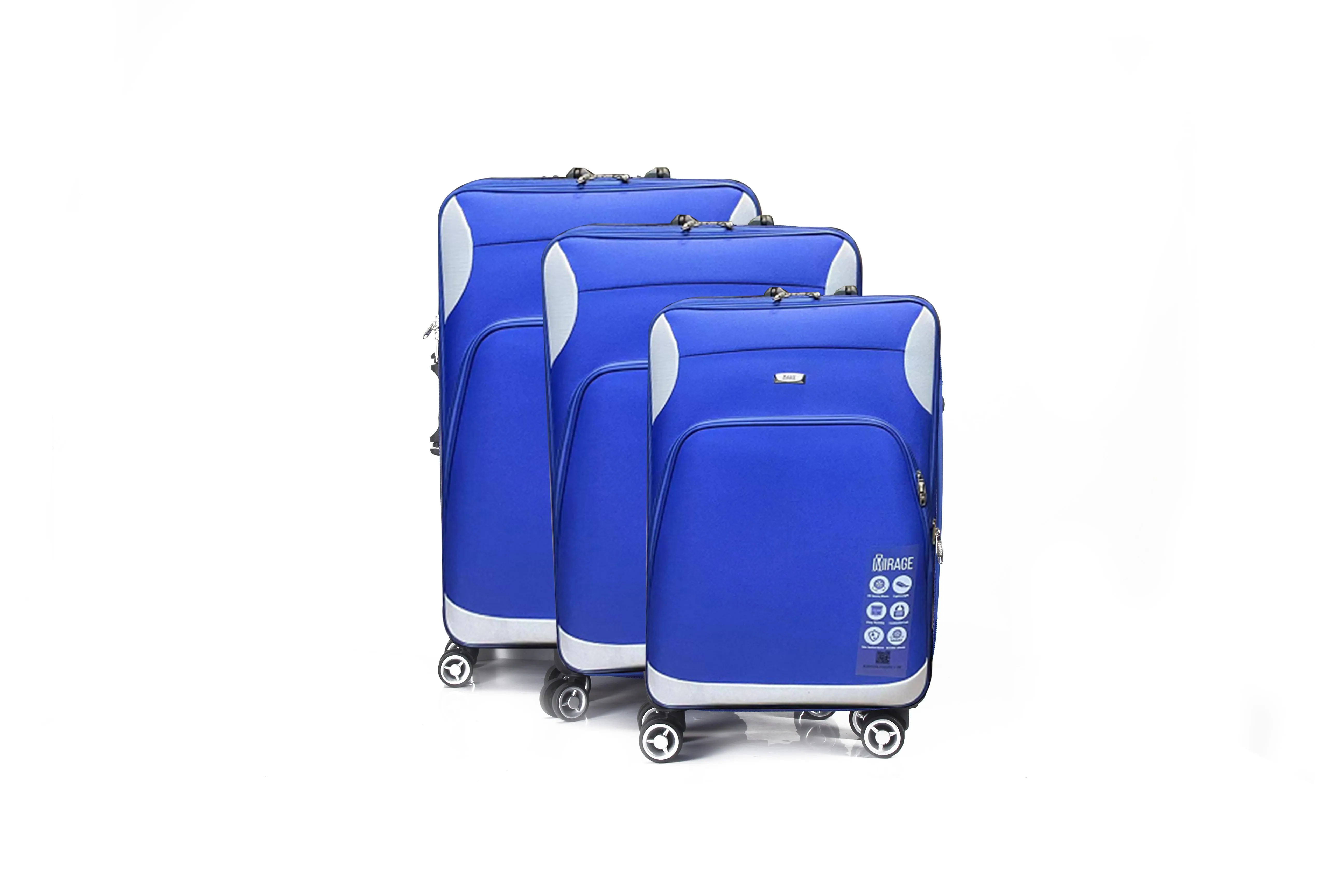 Letty Soft Shell Lightweight Expandable 360 Dual Spinning Wheels Combo Lock 28", 24", 20" 3 Piece Luggage Set