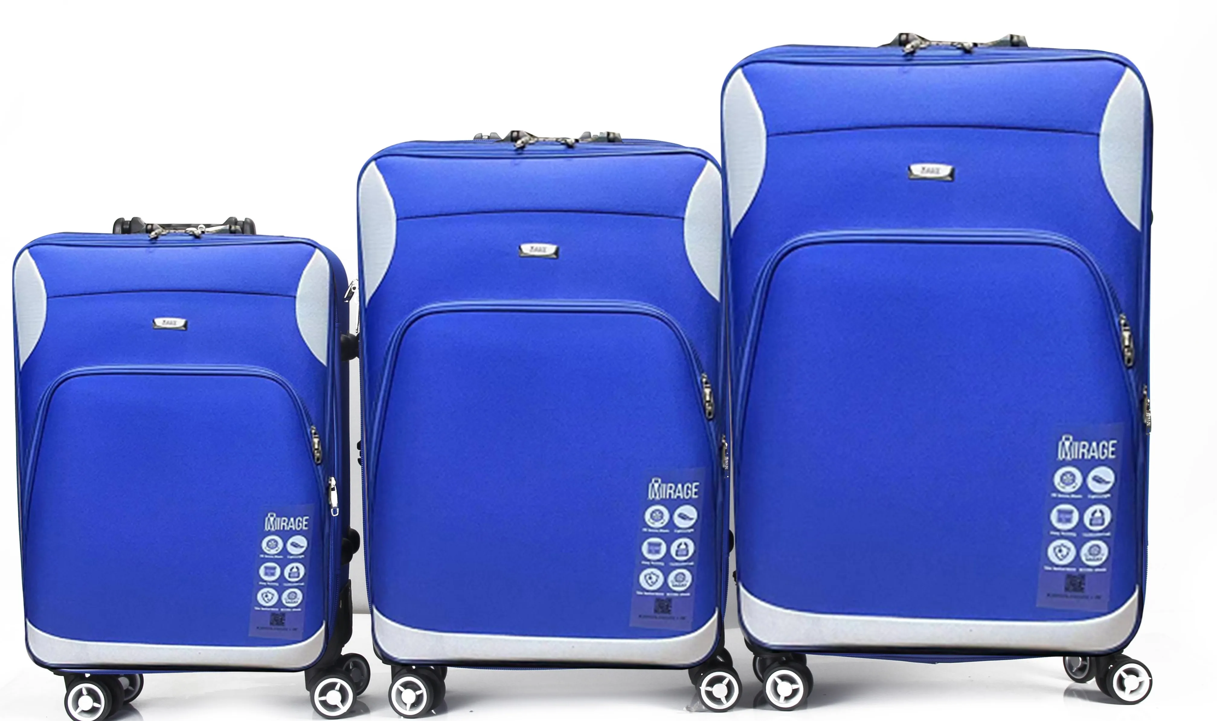 Letty Soft Shell Lightweight Expandable 360 Dual Spinning Wheels Combo Lock 28", 24", 20" 3 Piece Luggage Set