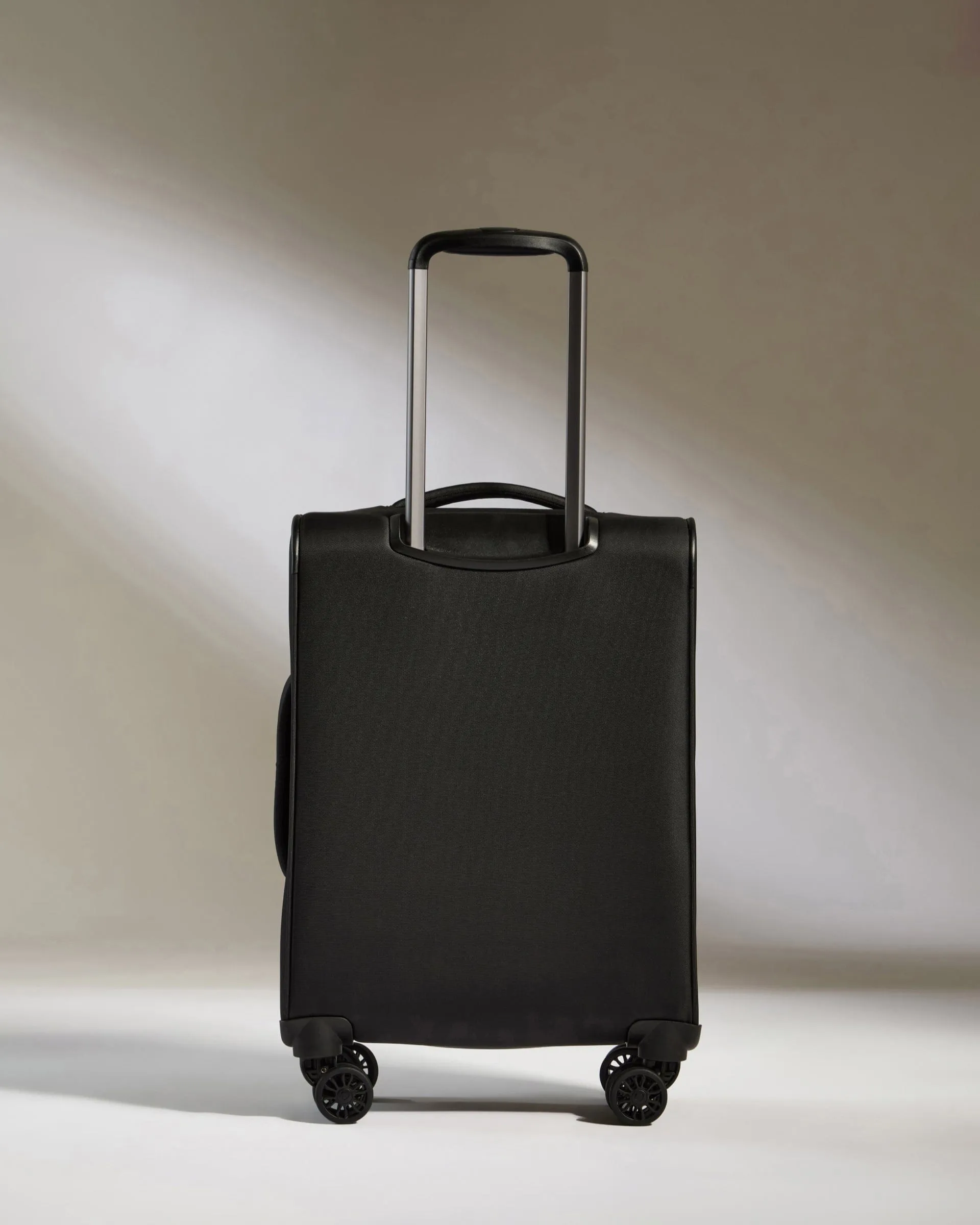 Lightest Cabin Suitcase in Black - Soft Stripe