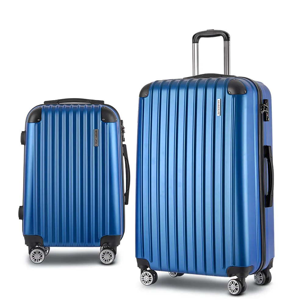 Lightweight Blue 2pc Hard Shell Luggage Set with TSA Locks - Wanderlite