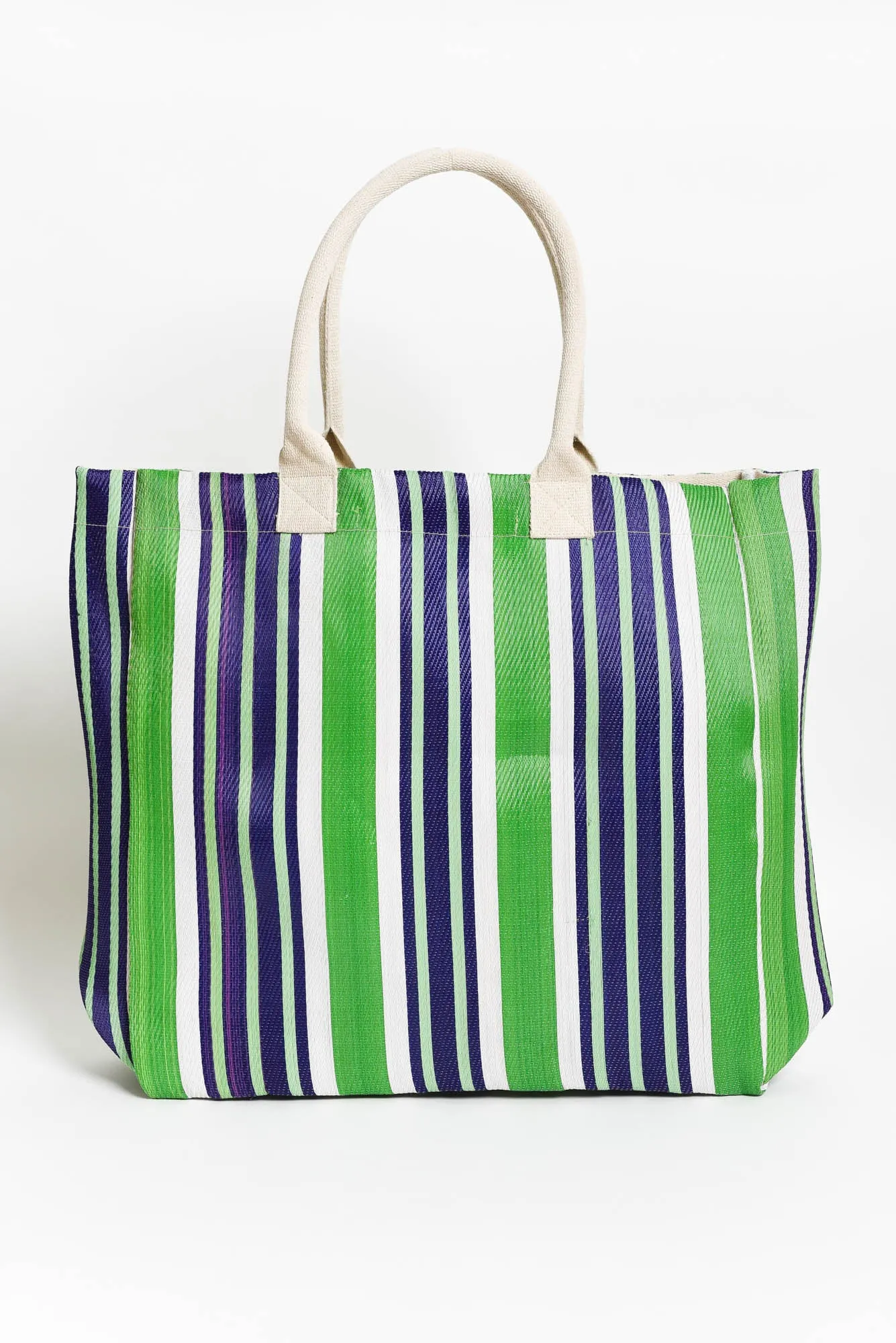 Lochan Green Stripe Medium Tote Bag