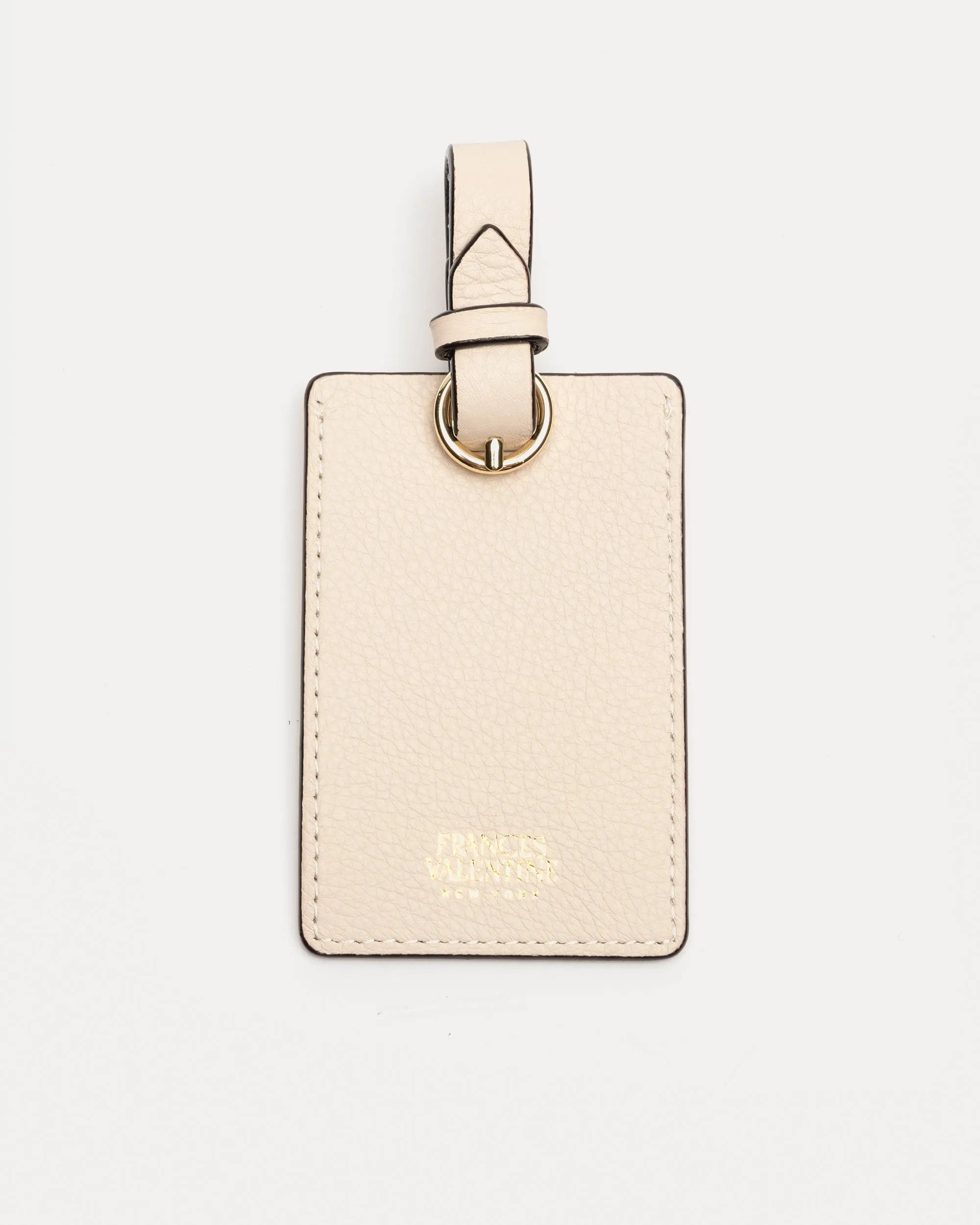 Luggage Tag Tumbled Leather Oyster