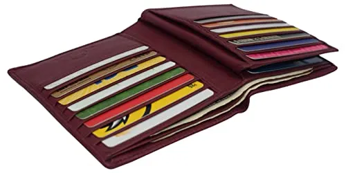 Marshal Bifold Genuine Leather RFID Blocking Wallet For Men Card Slots, 2 Bill Compartments, ID Windows, Money,