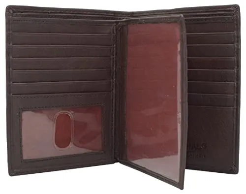 Marshal Bifold Genuine Leather RFID Blocking Wallet For Men Card Slots, 2 Bill Compartments, ID Windows, Money,