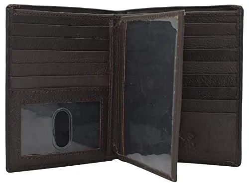 Marshal Bifold Genuine Leather RFID Blocking Wallet For Men Card Slots, 2 Bill Compartments, ID Windows, Money,