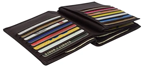 Marshal Bifold Genuine Leather RFID Blocking Wallet For Men Card Slots, 2 Bill Compartments, ID Windows, Money,