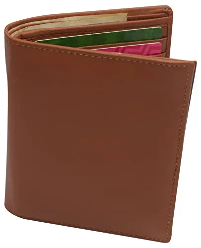 Marshal Bifold Genuine Leather RFID Blocking Wallet For Men Card Slots, 2 Bill Compartments, ID Windows, Money,