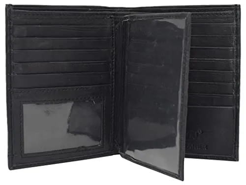 Marshal Bifold Genuine Leather RFID Blocking Wallet For Men Card Slots, 2 Bill Compartments, ID Windows, Money,