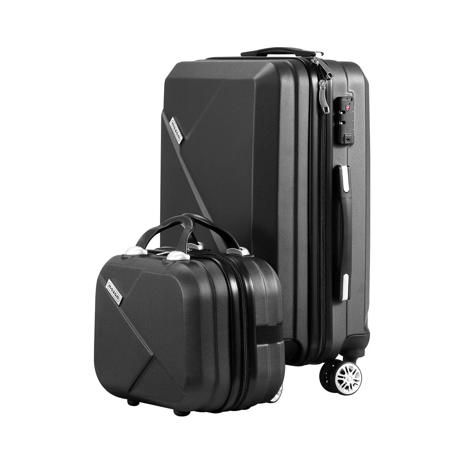 Mazam 2PCS Luggage Suitcase Trolley Set Travel TSA Lock Storage Hard Case Black