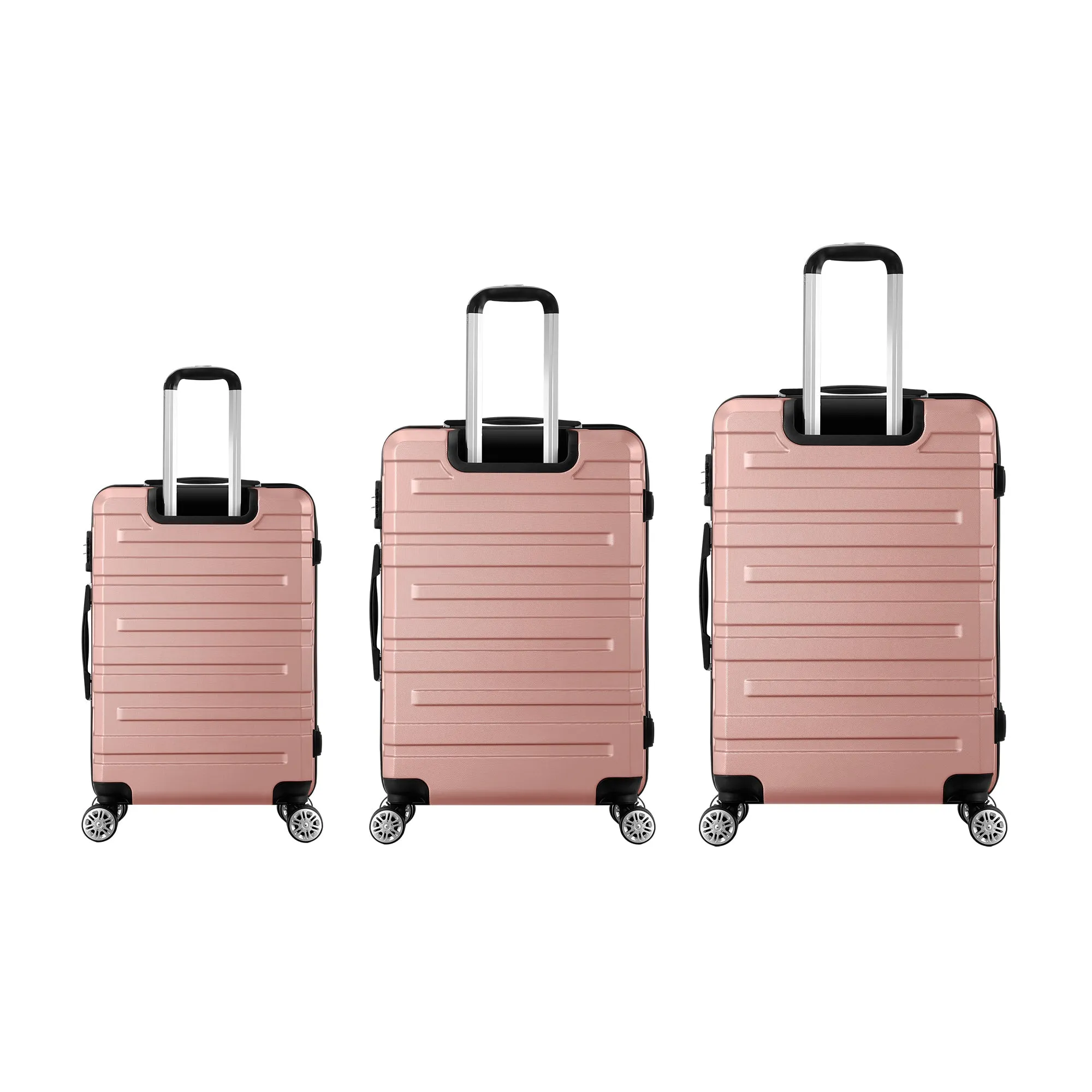 Mazam 3PCS Luggage Suitcase Trolley Set Travel TSA Lock Storage Hard Case Pink