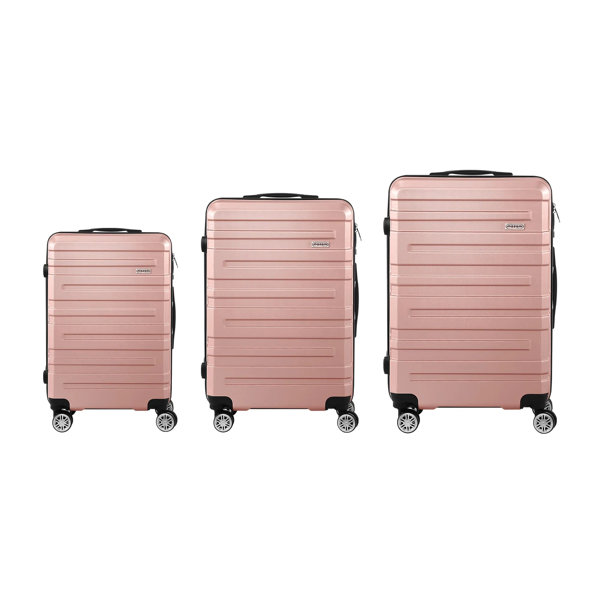 Mazam 3PCS Luggage Suitcase Trolley Set Travel TSA Lock Storage Hard Case Pink