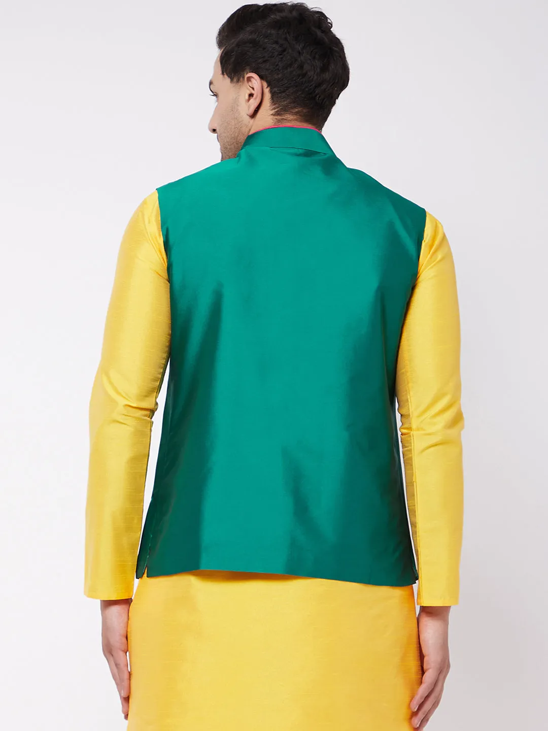 Men's Green Nehru Jacket - Vastramay