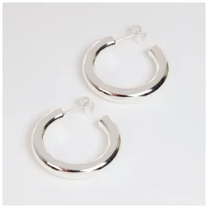 Non Hoops Chunky Medium pair shiny - Silver Plated