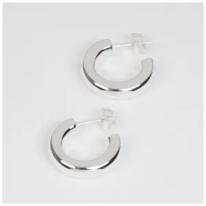 Non Hoops Chunky Small pair shiny - Silver Plated