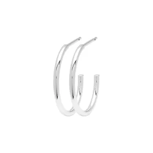 Non Hoops Medium pair shiny - Silver Plated