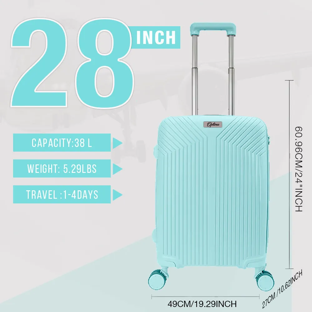 OPTIMA Cabin Luggage | T.Blue Polycarbonate 8 Wheel Spinner Trolley Hardsided Suitcase with TSA Lock Travel Suitcase Pack of -3