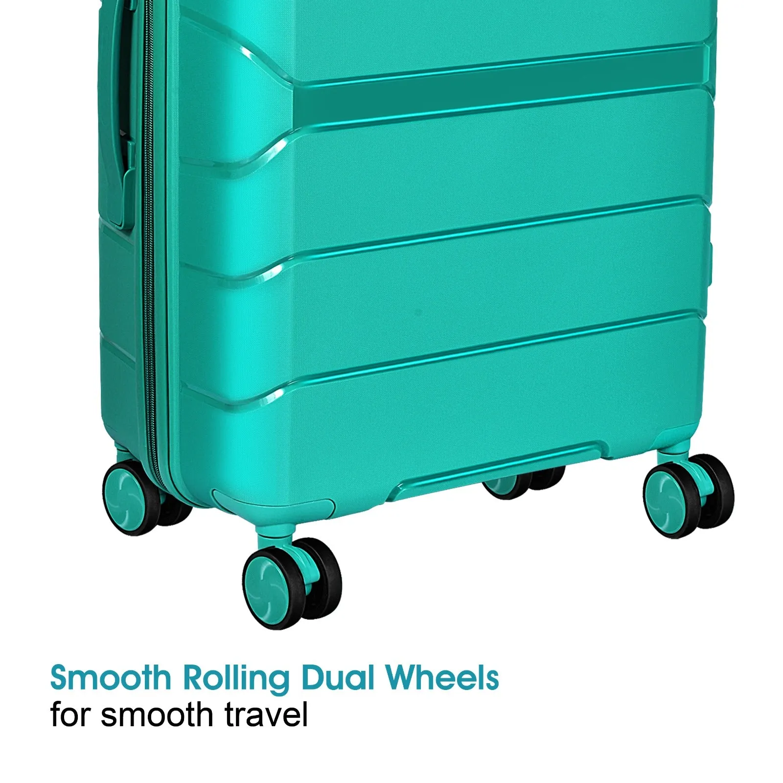 Optima Check-in Polypropylene Hardsided 8 Wheels Luggage Speed_ Wheel Trolley TSA Lock- 20 inch  T.Blue