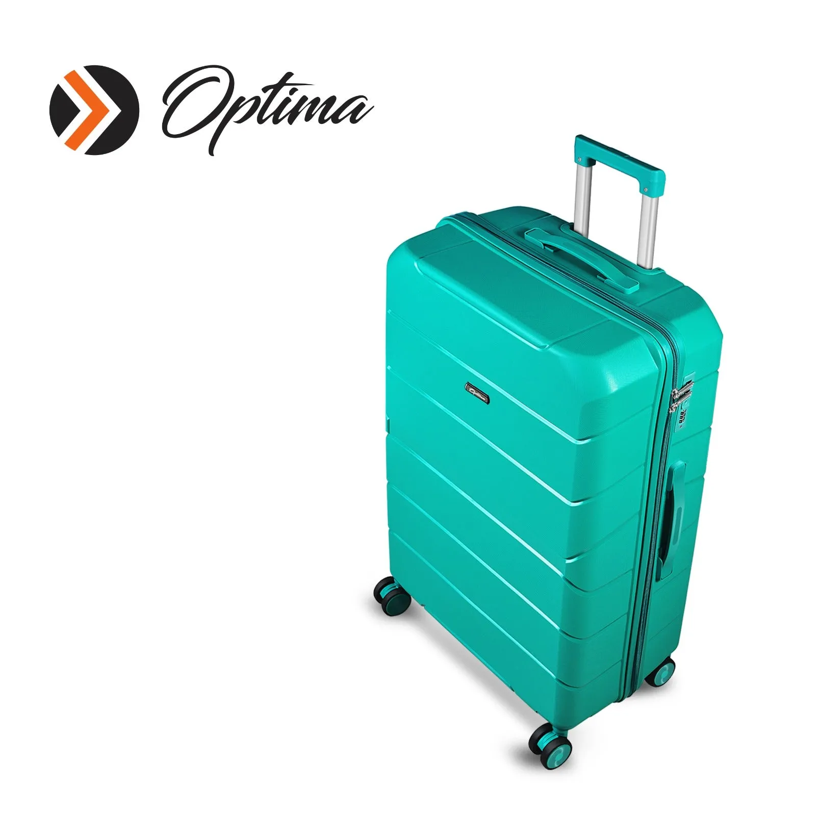 Optima Check-in Polypropylene Hardsided 8 Wheels Luggage Speed_ Wheel Trolley TSA Lock- 20 inch  T.Blue