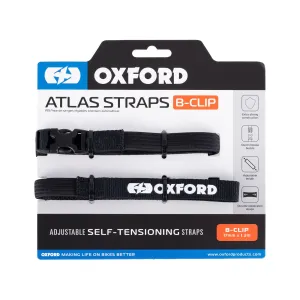 Oxford Atlas B-Clip Adjustable Self Tensioning Tie Down Straps (Pair)