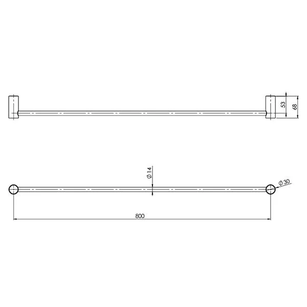 Phoenix Vivid Slimline Single Towel Rail - Matte Black