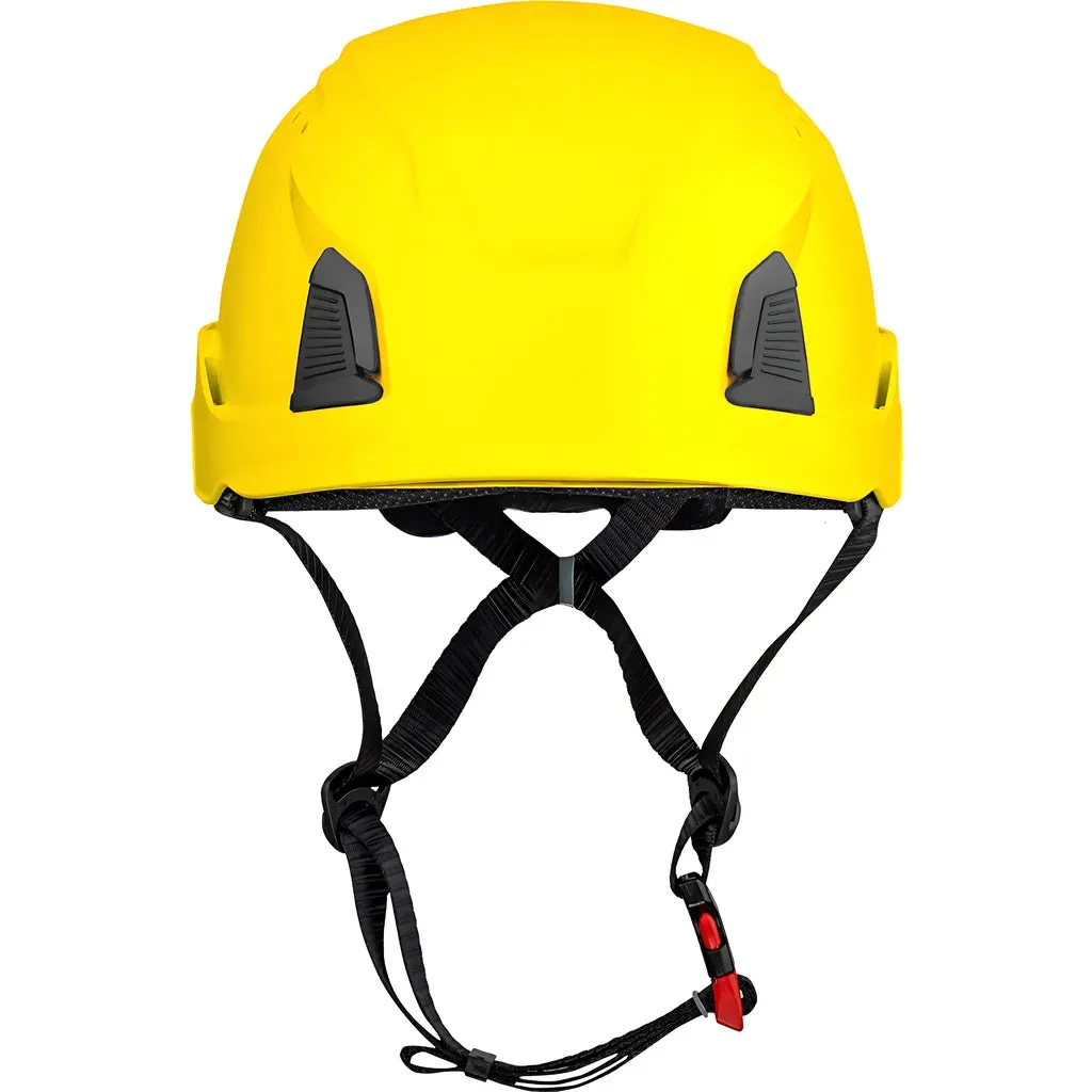 PIP 280-HP1491RVM-02 Vented, Industrial Climbing Helmet with Mips Technology, ABS Shell, EPS Foam Impact Liner, HDPE Suspension, Wheel Ratchet Adjustment and 4-Point Chin Strap