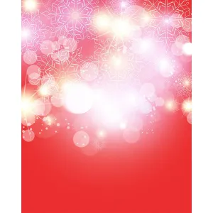 Red Snowflake Bokeh Printed Backdrop