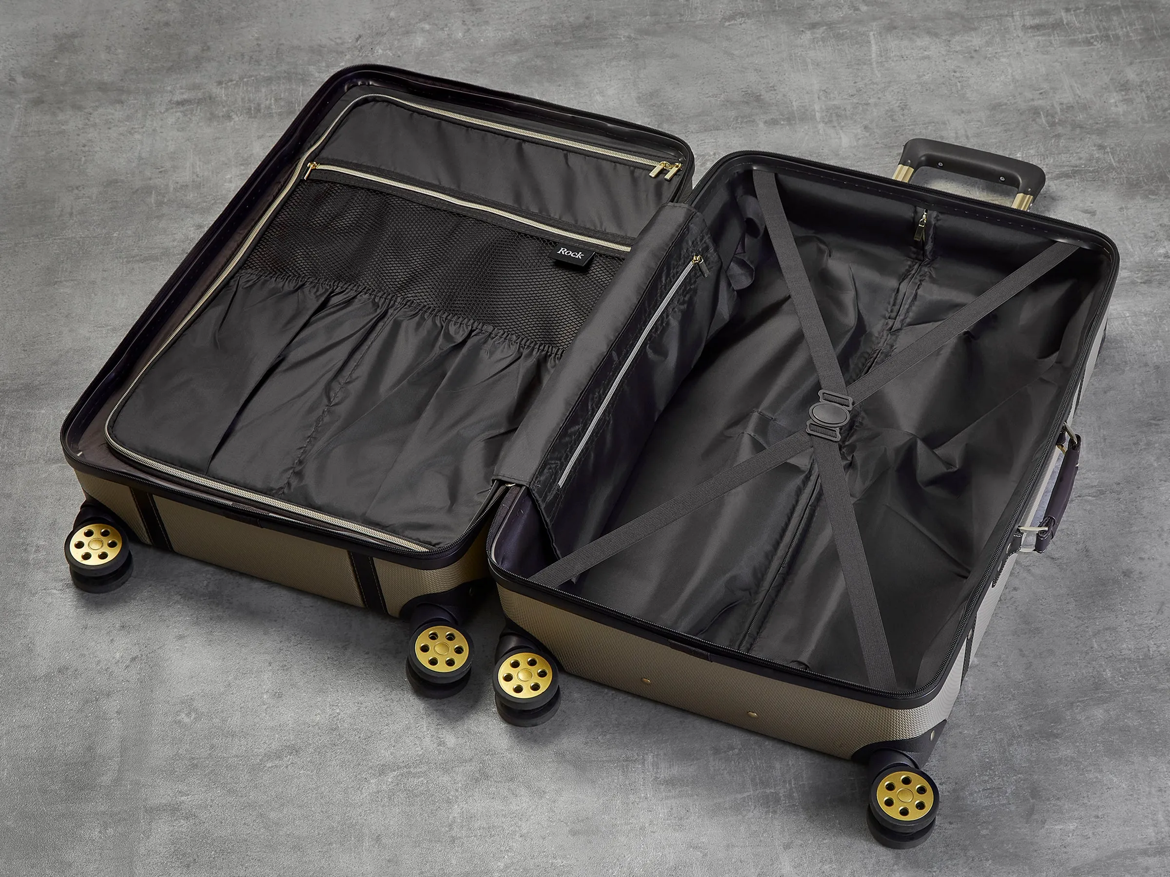 Rock Vintage Spinner Cabin Case 54cm - Gold