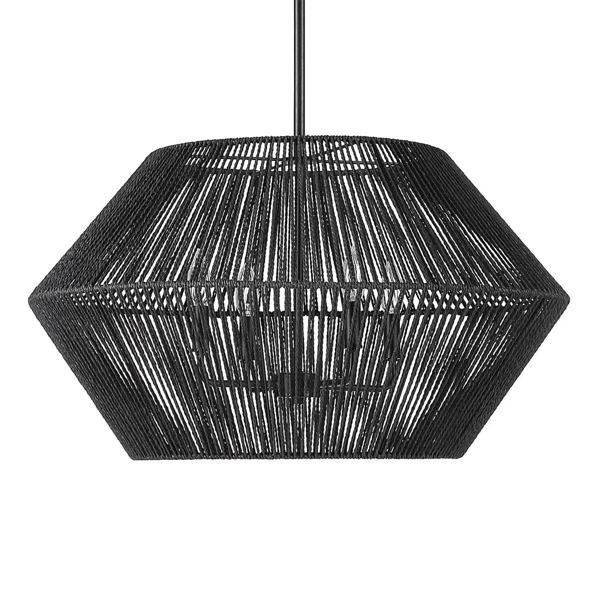 Suva 4 Light Black Rope Pendant