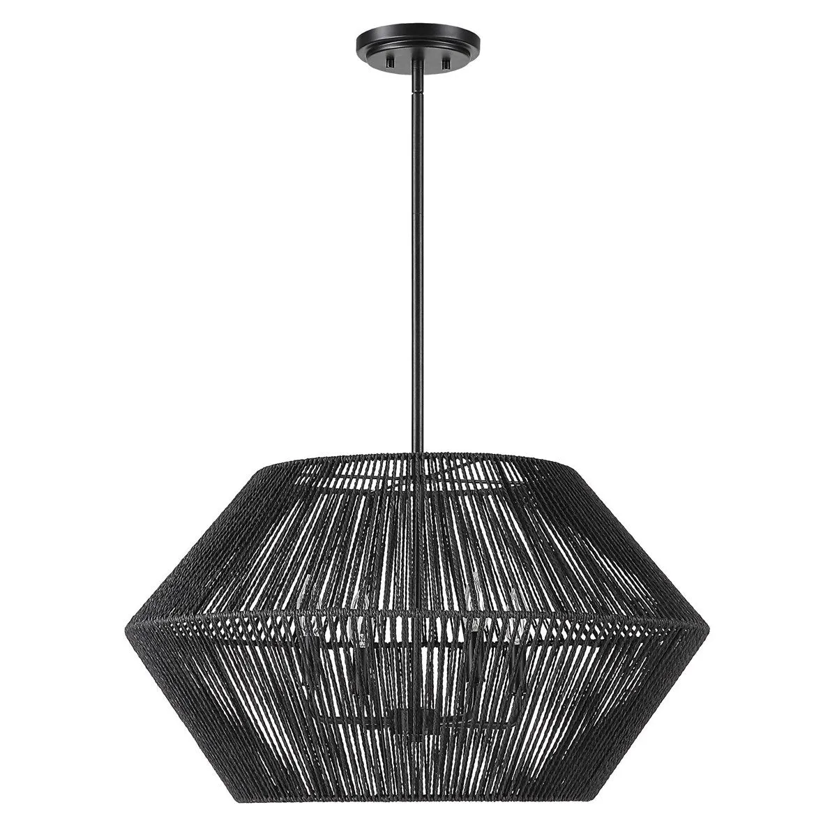 Suva 4 Light Black Rope Pendant