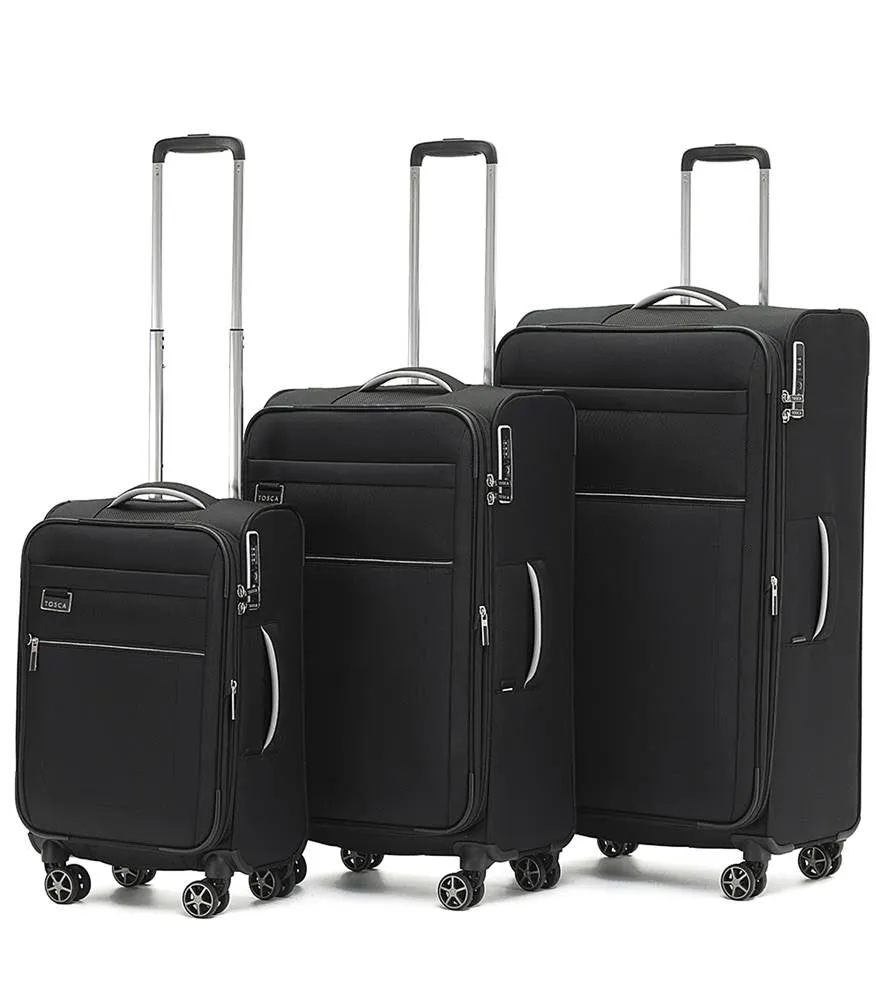 Tosca Vega 4-Wheel Expandable Spinner Luggage Set of 3 - Small, Medium and Large