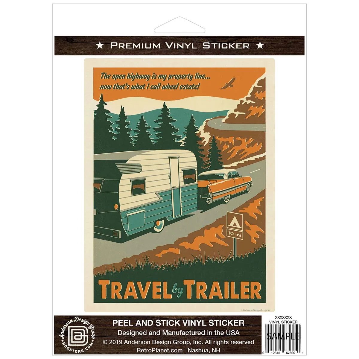 Travel By Trailer Camping Vinyl Sticker