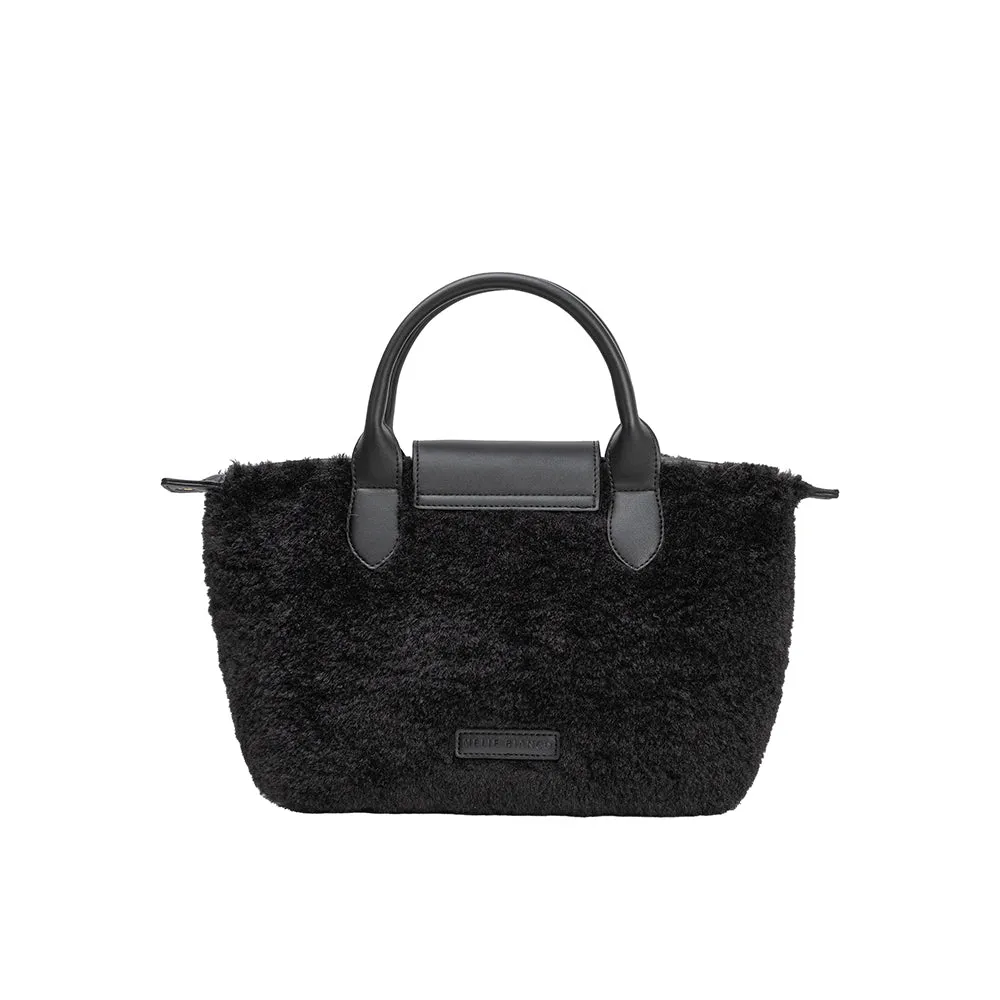 Winnie Black Sherpa Tote Bag - FINAL SALE