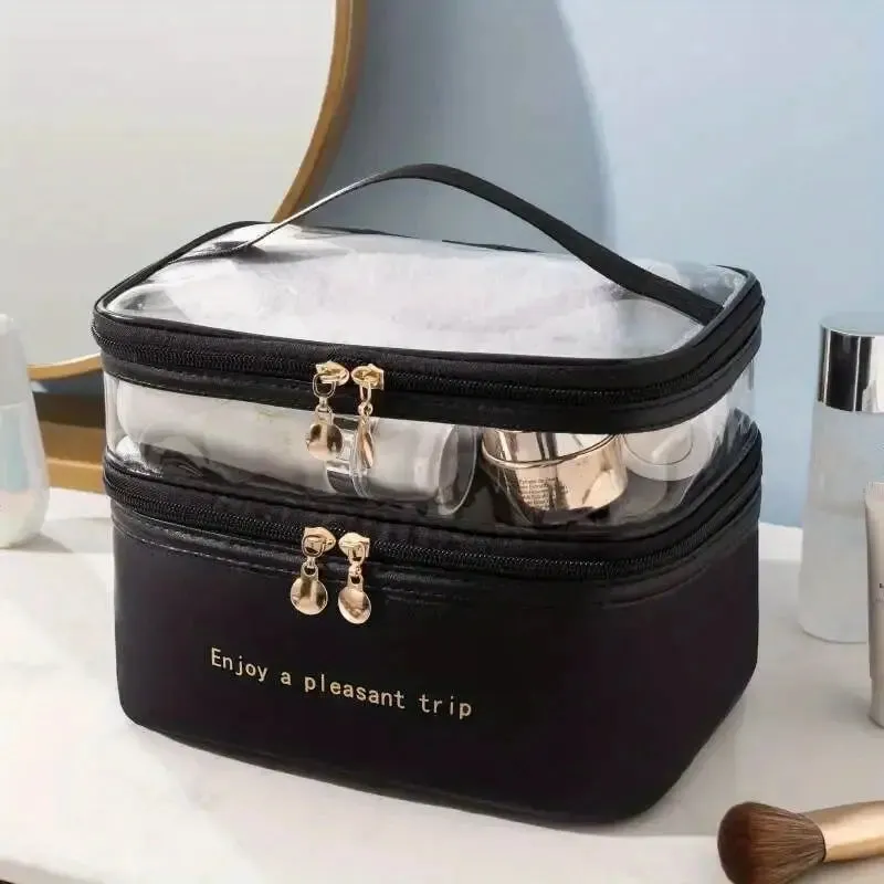 Women's Double Layer Makeup Bag