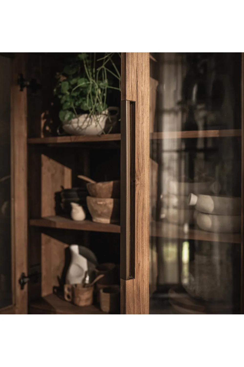 Wooden Cabinet with 2-Glass Doors | dBodhi Karma